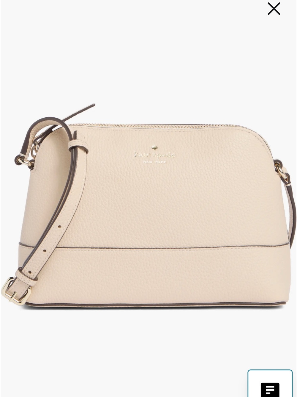 Kate Spade Southport Ave Hannah Leather Crossbody in Cream NWT